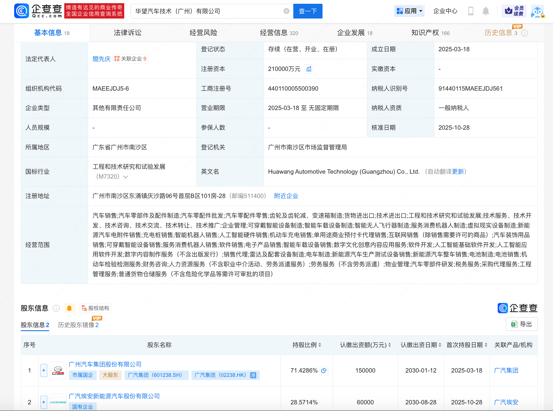 广汽集团旗下华望汽车注资增至21亿，增幅40%